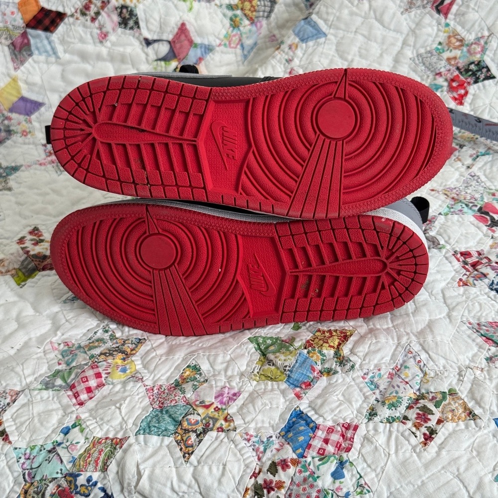 Nike Air Jordan 1 Mid Shadow Red Black Grey Sneakers Classic Streetwear Kids 3Y - Picture 5 of 6